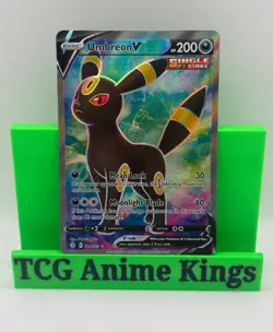 Pokemon TCG Umbreon v Full Art Card 188/203 SWSH07 Evolving Skies NM Condition - Image 1