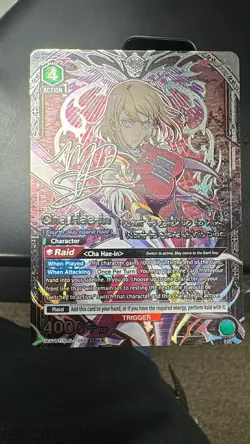 Union Arena Cha Hae-In Autographed Raid Card Fourth Jeju Island Solo Leveling - Image 1