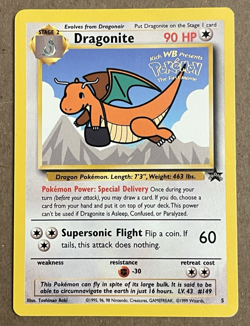 Dragonite Kids WB Black Star Promo Card Vintage Pokemon TCG WOTC Light Play - Image 1