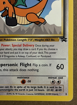Dragonite Kids WB Black Star Promo Card Vintage Pokemon TCG WOTC Light Play - Image 4