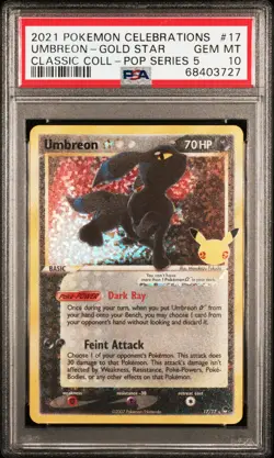 🔥 Pokemon Card Umbreon-gold Star 17 PSA 10 Celebrations Classic Collection - Image 1