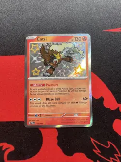 Pokemon Entei Holo Shiny Rare TCG Card Paldean Fates 112/091 - Image 1