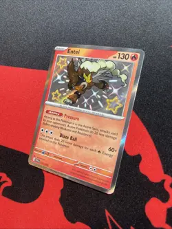 Pokemon Entei Holo Shiny Rare TCG Card Paldean Fates 112/091 - Image 2