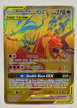 Pokemon TCG Reshiram & Charizard GX SM247 Tag Team Promo Card NM Condition - Image 1