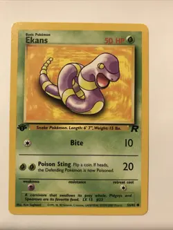 Pokemon TCG Team Rocket Ekans 1st Edition 56/82 Card - Image 1