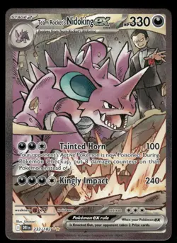 🔥 Pokemon Cards Team Rocket's Nidoking ex 233/182 Destined Rivals - Image 1
