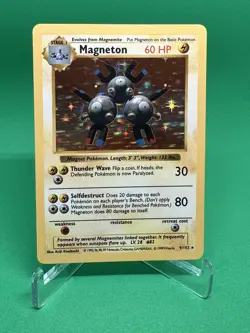Magneton 9/102 Shadowless Base Set Holo Rare Vintage Pokemon Card - Image 1