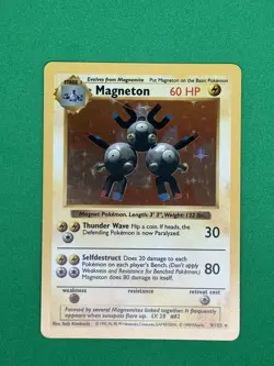 Magneton 9/102 Shadowless Base Set Holo Rare Vintage Pokemon Card - Image 3