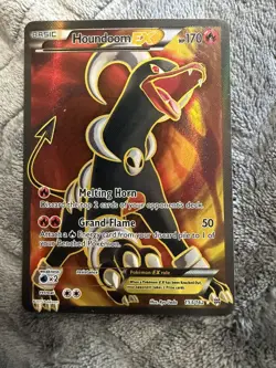 Pokemon Houndoom EX Full Art Ultra Rare Holo Card Breakthrough 153/162 170 HP - Image 1
