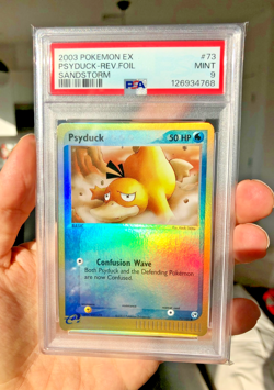 Psyduck 2003 EX Sandstorm 73/100 Reverse Holo Pokemon Card PSA 9 MINT - Image 1