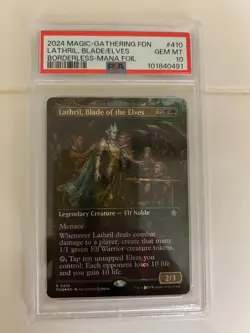 Lathril, Blade of the Elves (Borderless) (Mana Foil) Foundations Foil PSA 10 - Image 2