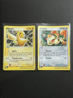 Pikachu 012 & Meowth 013 - Pokemon TCG (Nintendo Black Star Promos 13) -2003- LP - Image 1