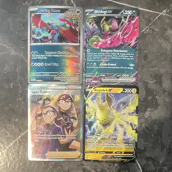 Pokemon TCG 4 Card Lot Roaring Moon Okidogi Gym Trainer Regieleki V Nintendo - Image 1