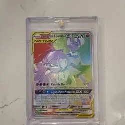 Pokemon Solgaleo & Lunala GX TAG TEAM Rainbow Rare Holo 254/236 Cosmic Eclipse - Image 1