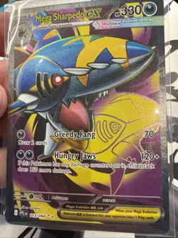 Mega Sharpedo EX 113/094 Me02: Phantasmal Flames Holo English Mint Pokemon Card - Image 1
