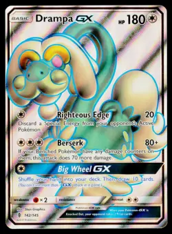Drampa GX - Full Art Holo #142/145 Ultra Rare Pokemon SM - Guardians Rising NM - Image 1