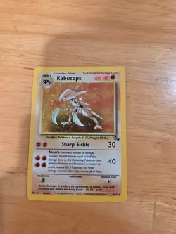 Pokemon TCG Kabutops Fossil 9/62 Holo 1999-2000 Wizards Base Set Copyright Holo - Image 1