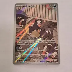 Pokemon Houndour 204/197 SV03 Obsidian Flames Illustration Rare Holo Basic HP 50 - Image 1