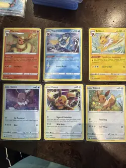 Lot of 6 Pokemon Flareon 026/185 Vaporeon 030/185 Jolteon 047/185 & Eevee Promos - Image 1