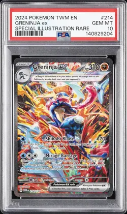 2024 POKEMON TWM EN-TWILIGHT MASQUERADE #214 GRENINJA EX PSA 10 - Image 1