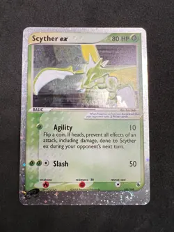 Scyther ex 102/109 SWIRL Ultra Rare - Pokemon Ruby and Sapphire Vintage LP - Image 1