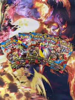 Pokemon TCG ME01 Mega Evolution Booster Pack Lot of 5 Sealed - Image 1