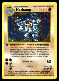 ✅ Pokemon Machamp Base Set 8/102 Holo Shadowless 1st Edition MP Holo Rare ✅ 2X ✅ - Image 1