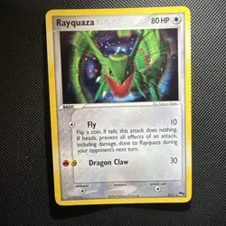 2004 Pokemon TCG Rayquaza 3/17 Rare Holo POP Series 1 LP Vintage - Image 1
