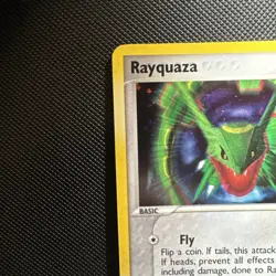 2004 Pokemon TCG Rayquaza 3/17 Rare Holo POP Series 1 LP Vintage - Image 2