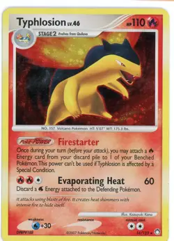 2007 Pokemon Typhlosion 16/123 Reverse Holofoil Mysterious Treasures MP - Image 1