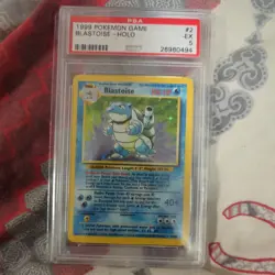 PSA 5 Pokemon TCG Blastoise Base Set 2/102 Holo Unlimited Holo Rare MINT - Image 1