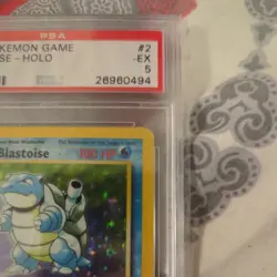 PSA 5 Pokemon TCG Blastoise Base Set 2/102 Holo Unlimited Holo Rare MINT - Image 3