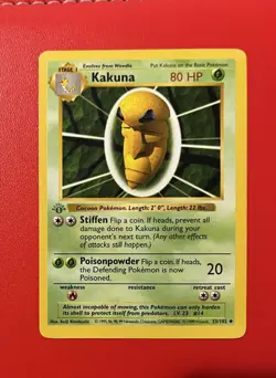 1999 Pokemon Base Set Kakuna 1st Edition Shadowless 33/102 English - Image 1