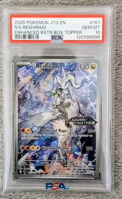 2025 POKEMON JTG EN-JOURNEY TOGETHER #167 N'S RESHIRAM PSA 10 - Image 1