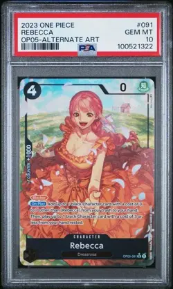One Piece EM OP05-091 Rebecca SR PSA 10 GEM MT 10 - Image 1