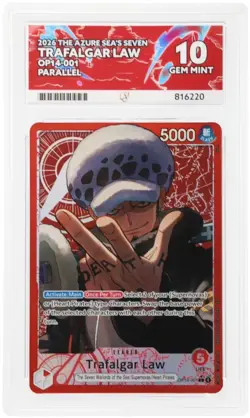One Piece EN OP14-001 Trafalgar Law Parallel L Ace GEM MT 10 - Image 1