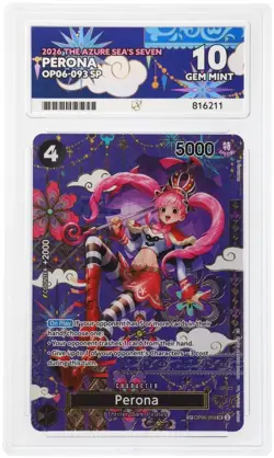 One Piece EN OP06-093 Perona SR Ace GEM MT 10 - Image 1
