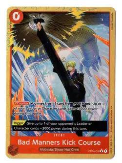 One Piece EN OP04-016 Bad Manners Kick Course R NM-MT - Image 1