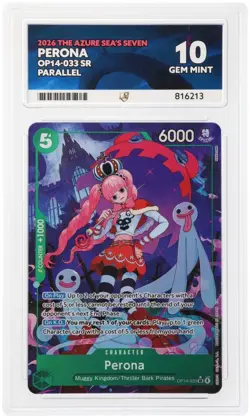 One Piece EN OP14-033 Perona Parallel SR Ace GEM MT 10 - Image 1
