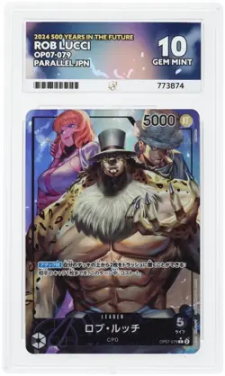 One Piece JP OP07-079 Parallel Rob Lucci L Ace GEM MT 10 - Image 1