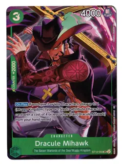 One Piece EN ST12-003 Dracule Mihawk SR NM-MT - Image 1