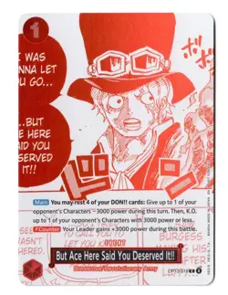 One Piece EN OP13-019 But Ace Said You Deserved It!! R LP-NM - Image 1