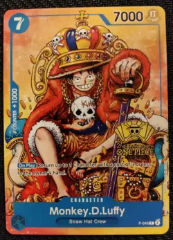 One Piece EN P-043 Monkey D. Luffy P 2nd Anniversary Non-Holo NM-MT - Image 1