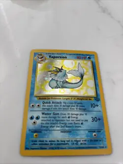 Pokemon Vaporeon Quick Attack Hologram 12/64 1999 Vintage Card - Image 2