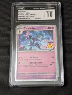 Ceruledge Pokemon Day 2024 Cosmos Holo Card 040/091 CGC Gem Mint 10 - Image 1