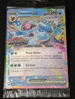 Glaceon ex 026/131 Prismatic Evolutions Stamped Promo Pokemon Card (SEALED) - Image 1