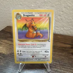 Pokemon TCG Dragonite 19/62 Fossil Rare Non-Holo Card WOTC 1999 Great Condition - Image 1