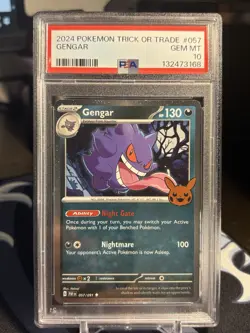 Gengar Trick or Trade 2024 Cosmos Holo Card PSA 10 - Image 1