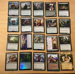 MTG Lot Of 20 Green Cards Including Rares and Mythics - Image 1
