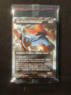 The Destined Black Mage, Borderless Art, Non-Foil, Final Fantasy, MTG NM - Image 1